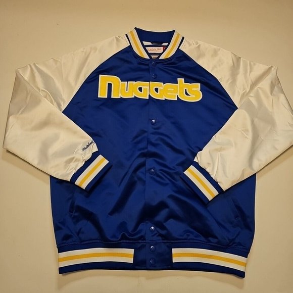NWOT Denver Nuggets Mitchell & Ness Satin Full-Snap Jacket Large New Without Tag